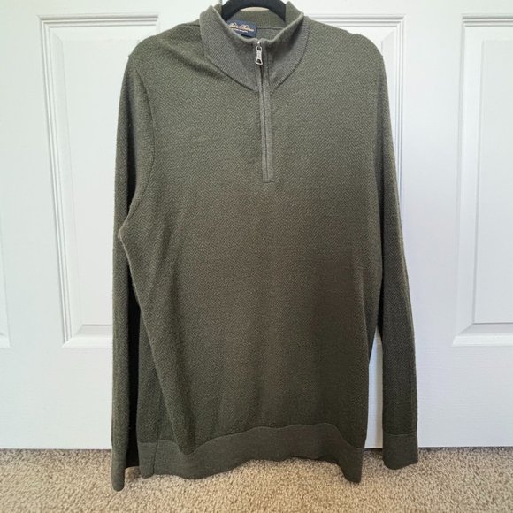 Brooks Brother's Extra Fine Merino Wool Half-Zip Sweater - Picture 1 of 8